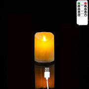 Danoz Lights - 1 or 3 Pieces USB Charge Remote Control LED Decorative Moving Wick Candles,10/12.5/15 cm Rechargeable Dancing Church Candles - Buy 1 Get 1 Free - danozdirect