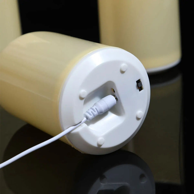 Danoz Lights - 1 or 3 Pieces USB Charge Remote Control LED Decorative Moving Wick Candles,10/12.5/15 cm Rechargeable Dancing Church Candles - Buy 1 Get 1 Free - danozdirect