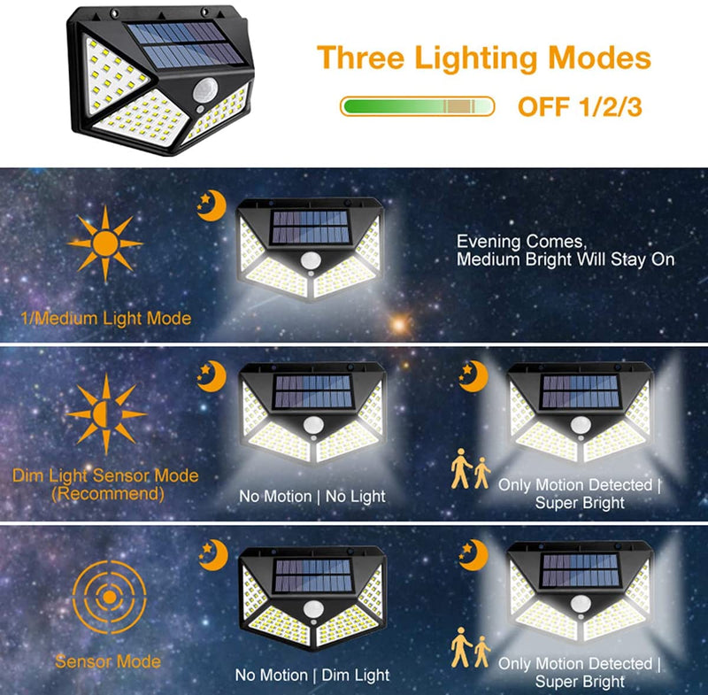 Danoz Lights - 4 x 100 Waterproof LED Solar Fairy Light Outdoor with 8 Lighting Modes for Home,Garden and Decoration (4 pack) - danozdirect