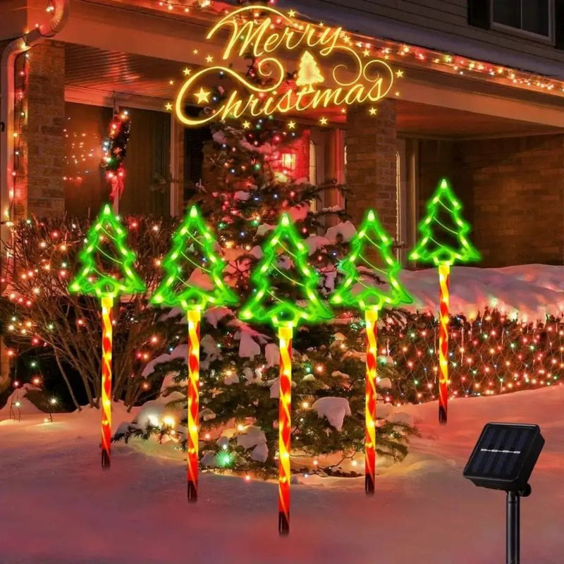 Danoz Lights - 5pc/set solar candy Christmas tree ground installation decorative lights outdoor garden lawn LED lights courtyard lights - danozdirect