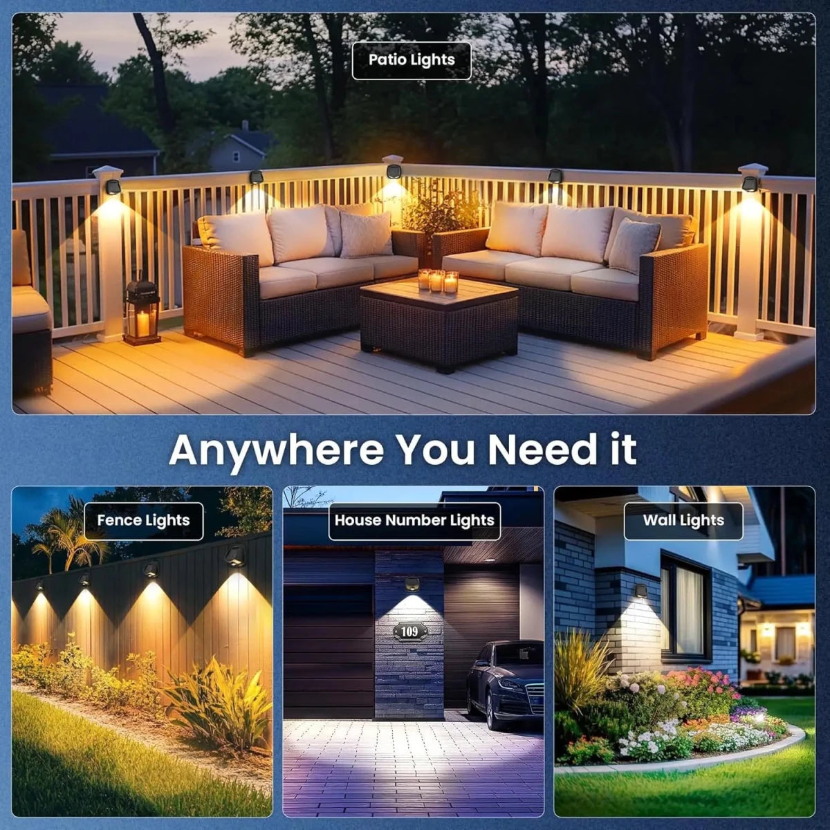 Danoz Lights -LED Solar Wall Wash Wall Light with Dual Color External ...