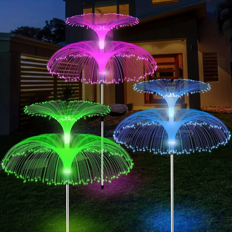 Danoz Lights - Outdoor Solar Garden Lights 7 Colors Variable Solar Stake Jellyfish Reed Lights Solar Outdoor Color Changing Lights - danozdirect