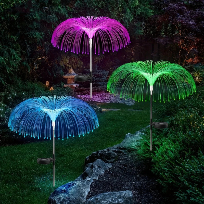 Danoz Lights - Outdoor Solar Garden Lights 7 Colors Variable Solar Stake Jellyfish Reed Lights Solar Outdoor Color Changing Lights - danozdirect