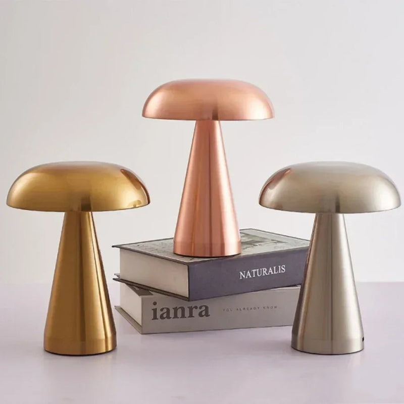 Danoz Lights - Retro Mushroom LED Table Lamp Touch Sensor Bedside Lamp Rechargeable Reading Lights For Bedroom Restaurant Bar Decor Lighting - danozdirect