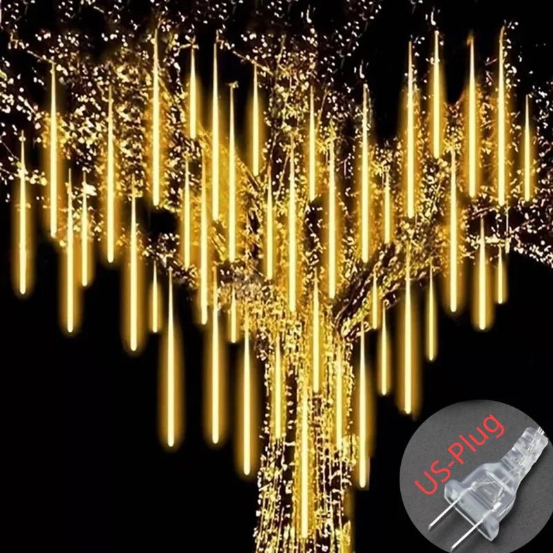 Danoz Lights - Solar Meteor Shower Rain String Lights Waterproof Garden Light 8 Tubes Christmas Tree Holiday Party Wedding Holiday Decoration - danozdirect