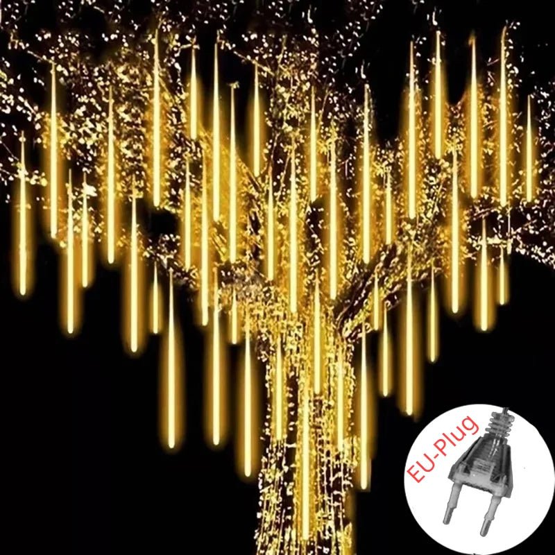 Danoz Lights - Solar Meteor Shower Rain String Lights Waterproof Garden Light 8 Tubes Christmas Tree Holiday Party Wedding Holiday Decoration - danozdirect