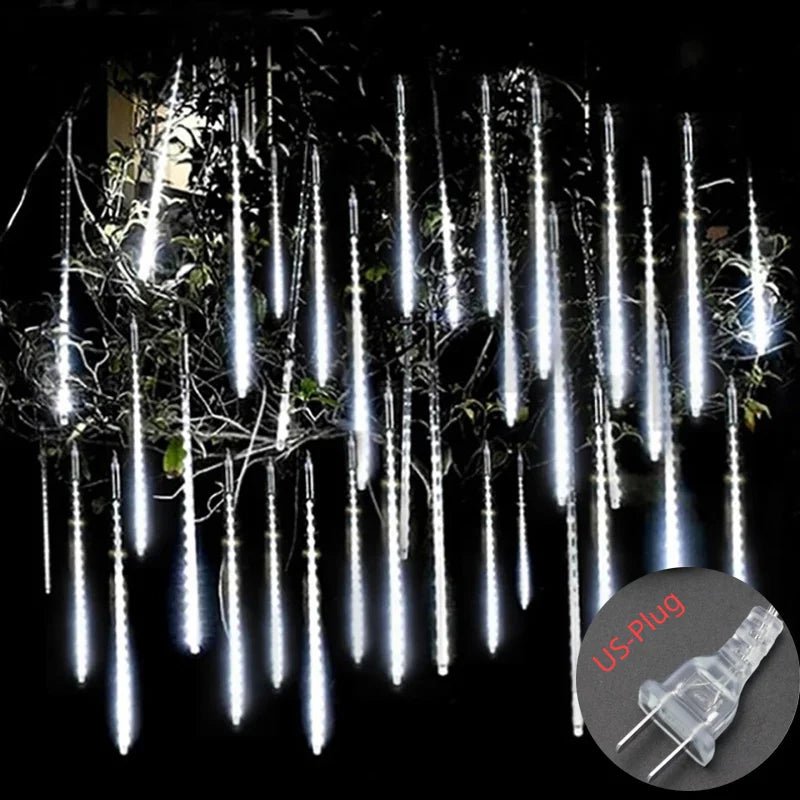 Danoz Lights - Solar Meteor Shower Rain String Lights Waterproof Garden Light 8 Tubes Christmas Tree Holiday Party Wedding Holiday Decoration - danozdirect