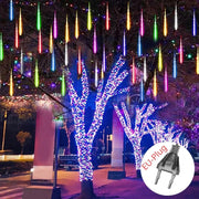 Danoz Lights - Solar Meteor Shower Rain String Lights Waterproof Garden Light 8 Tubes Christmas Tree Holiday Party Wedding Holiday Decoration - danozdirect