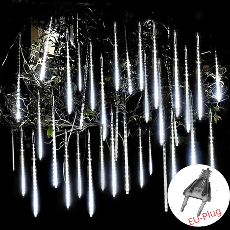 Danoz Lights - Solar Meteor Shower Rain String Lights Waterproof Garden Light 8 Tubes Christmas Tree Holiday Party Wedding Holiday Decoration - danozdirect