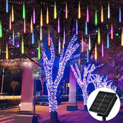Danoz Lights - Solar Meteor Shower Rain String Lights Waterproof Garden Light 8 Tubes Christmas Tree Holiday Party Wedding Holiday Decoration - danozdirect