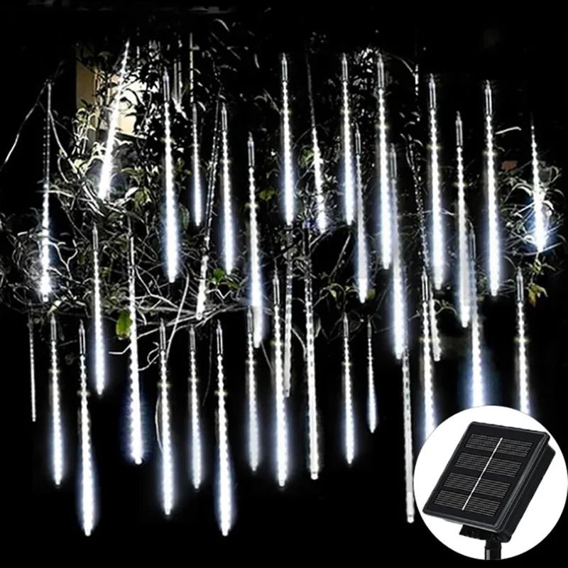 Danoz Lights - Solar Meteor Shower Rain String Lights Waterproof Garden Light 8 Tubes Christmas Tree Holiday Party Wedding Holiday Decoration - danozdirect