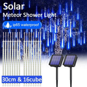 Danoz Lights - Solar Meteor Shower Rain String Lights Waterproof Garden Light 8 Tubes Christmas Tree Holiday Party Wedding Holiday Decoration - danozdirect