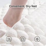 Danoz Luxury Plush Memory Foam Bath Mat with Foot Drying Panel - Super Absorbent & Non - Slip Bathroom Rug(Checkered brown) - danozdirect