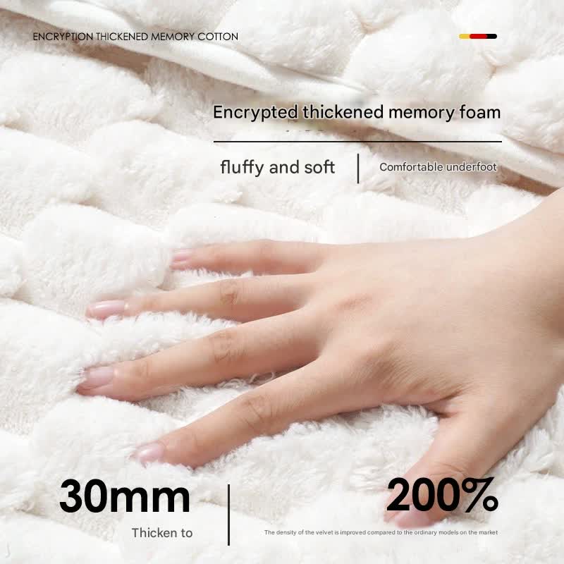 Danoz Luxury Plush Memory Foam Bath Mat with Foot Drying Panel - Super Absorbent & Non - Slip Bathroom Rug(Checkered brown) - danozdirect