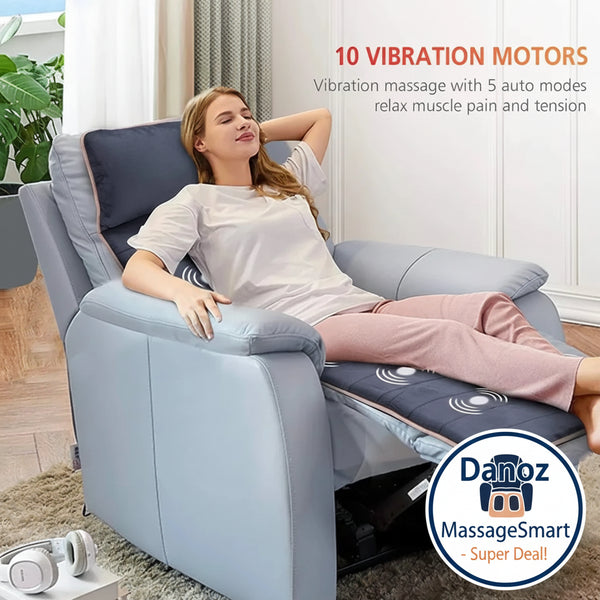 Danoz Massagers - Memory Foam Full Body Massage Mat with Heat Back with 10 Vibration Motors 6 Heating Pads Massage Chair for Neck Waist Legs - danozdirect