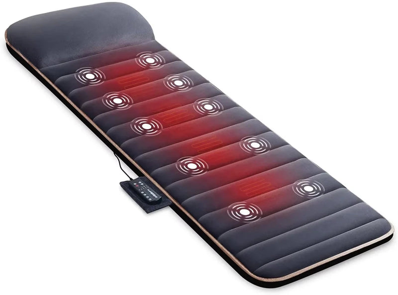 Danoz Massagers - Memory Foam Full Body Massage Mat with Heat Back with 10 Vibration Motors 6 Heating Pads Massage Chair for Neck Waist Legs - danozdirect