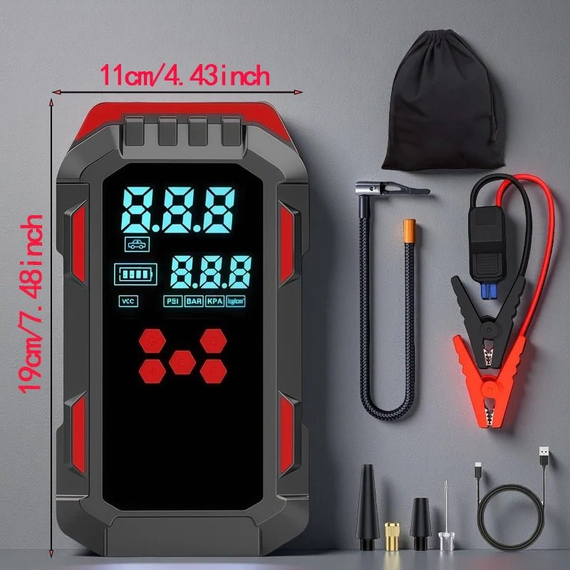 Danoz Mighty Jump/Pump Pro Advanced - 12V Durable 2 - in - 1 Car Jump Starter & Tire Air Compressor - 150PSI, - 40°C - 80°C Low - Temp Operation, USB Port for Phones, LED Emergency Lights - danozdirect