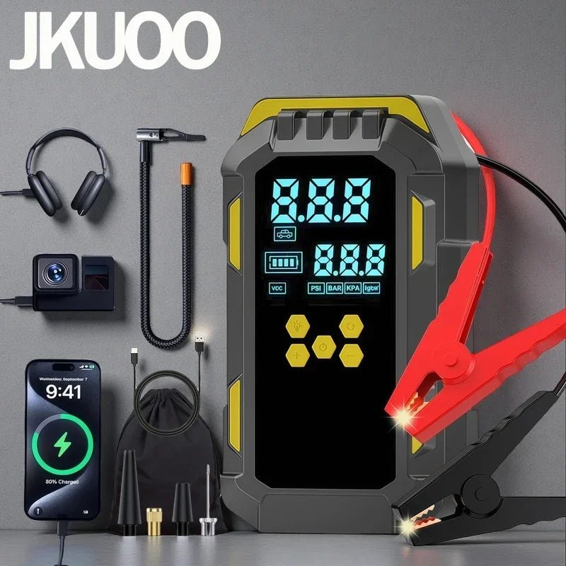 Danoz Mighty Jump/Pump Pro Advanced - 12V Durable 2 - in - 1 Car Jump Starter & Tire Air Compressor - 150PSI, - 40°C - 80°C Low - Temp Operation, USB Port for Phones, LED Emergency Lights - danozdirect