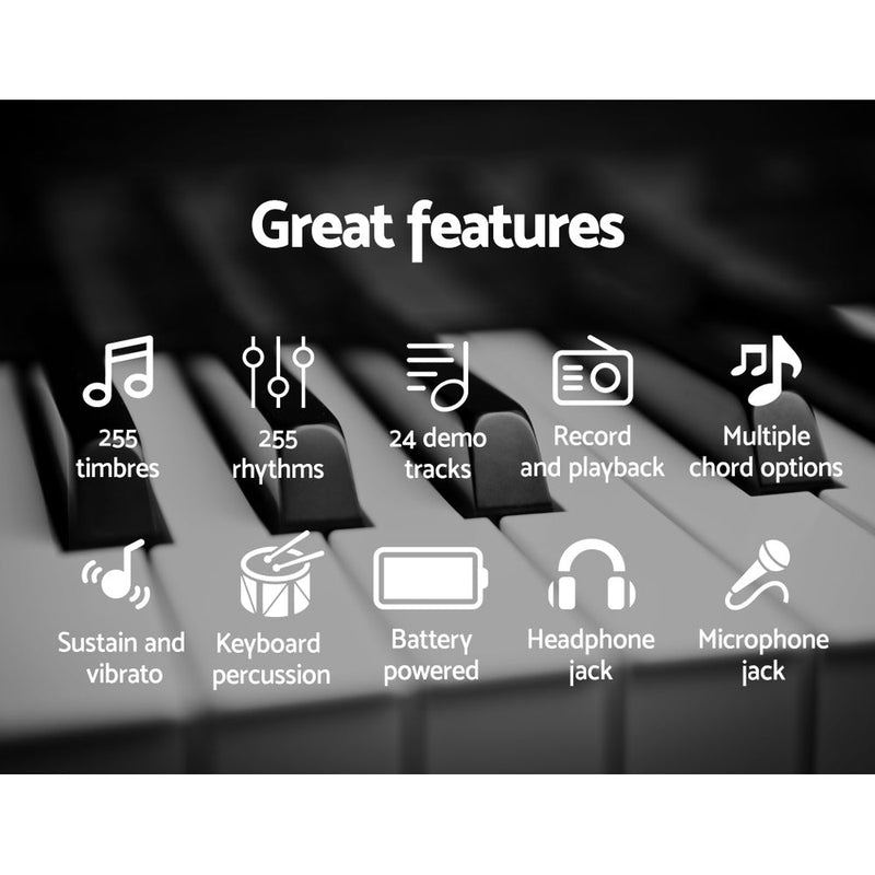 Danoz Music - Alpha 61 Keys Electronic Piano Keyboard Digital Electric w/ Stand Beginner Black - Incl. Delivery - danozdirect