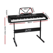 Danoz Music - Alpha 61 Keys Electronic Piano Keyboard Digital Electric w/ Stand Beginner Black - Incl. Delivery - danozdirect