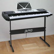 Danoz Music - Alpha 61 Keys Electronic Piano Keyboard Digital Electric w/ Stand Beginner Silver - Incl. Delivery - danozdirect