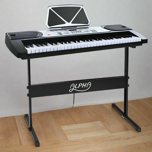 Danoz Music - Alpha 61 Keys Electronic Piano Keyboard Digital Electric w/ Stand Beginner Silver - Incl. Delivery - danozdirect
