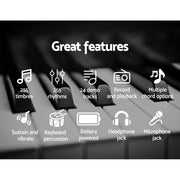 Danoz Music - Alpha 61 Keys Electronic Piano Keyboard Digital Electric w/ Stand Beginner Silver - Incl. Delivery - danozdirect