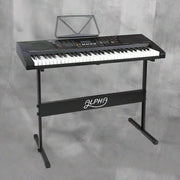 Danoz Music - Alpha 61 Keys Electronic Piano Keyboard Digital Electric w/ Stand Lighted Black - Incl. Delivery - danozdirect