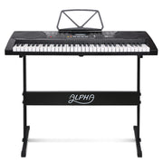 Danoz Music - Alpha 61 Keys Electronic Piano Keyboard Digital Electric w/ Stand Lighted Black - Incl. Delivery - danozdirect