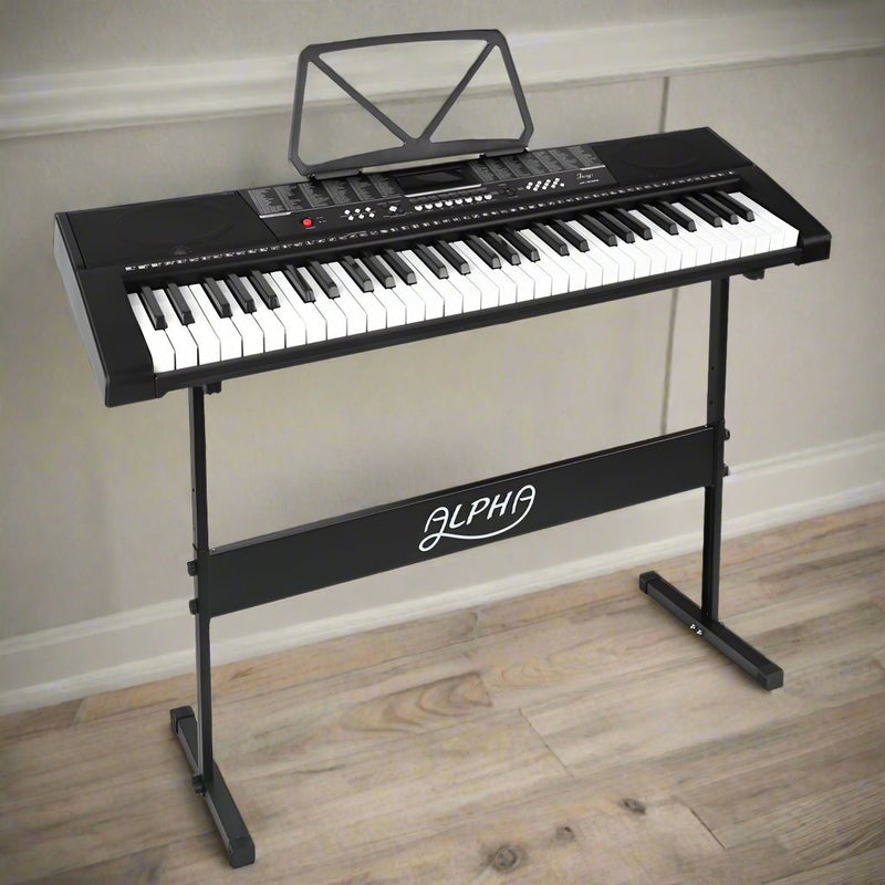 Danoz Music - Alpha 61 Keys Electronic Piano Keyboard Digital Electric w/ Stand Sound Speaker - Incl. Delivery - danozdirect