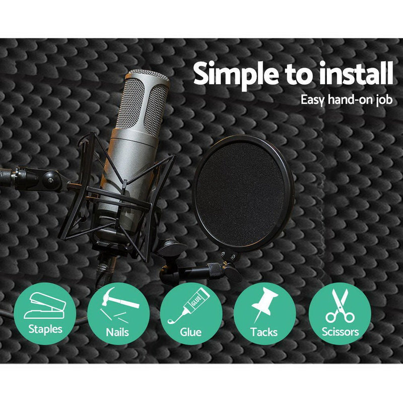 Danoz Music - Alpha Acoustic Foam 60pcs 50x50x5cm Sound Absorption Proofing Panels Eggshell - danozdirect