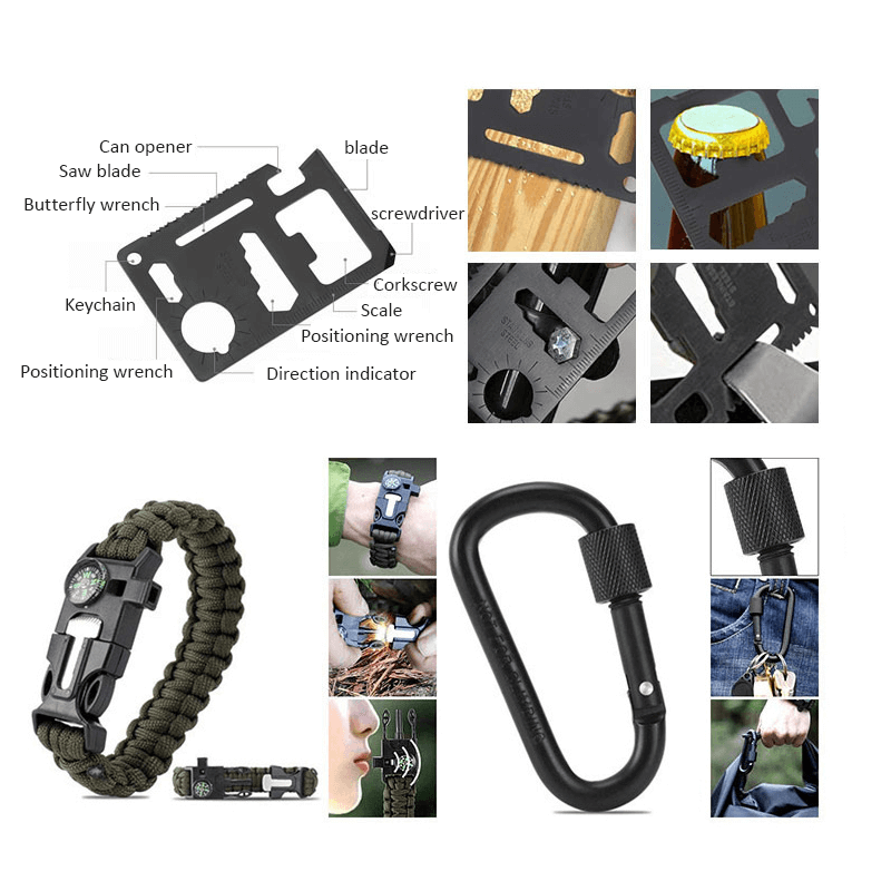 Danoz Outdoors - 16in1 SOS Kit Outdoor Emergency Equipment Box For Camping Survival Gear - danozdirect