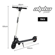 Danoz Outdoors - ALPHA Peak Electric Scooter 300W Power Up to 25km/h Adult Teens E - Scooter Easy Fold, White - danozdirect