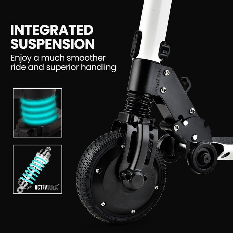 Danoz Outdoors - ALPHA Peak Electric Scooter 300W Power Up to 25km/h Adult Teens E - Scooter Easy Fold, White - danozdirect