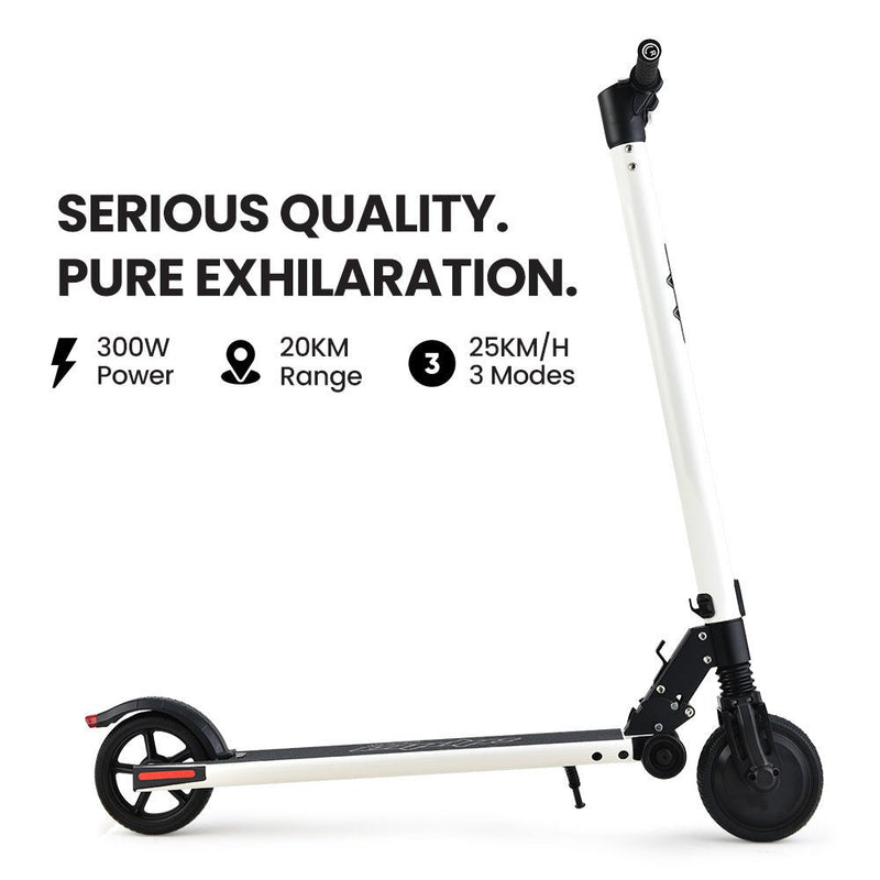 Danoz Outdoors - ALPHA Peak Electric Scooter 300W Power Up to 25km/h Adult Teens E - Scooter Easy Fold, White - danozdirect