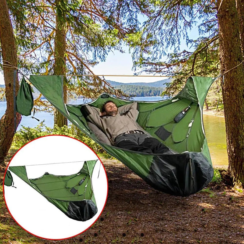 Danoz Outdoors - Anti - tear Anti - mosquito Solid Straps Camping Hammock with Bed Net Outdoor Camping Portable Multi - person Hammock - danozdirect