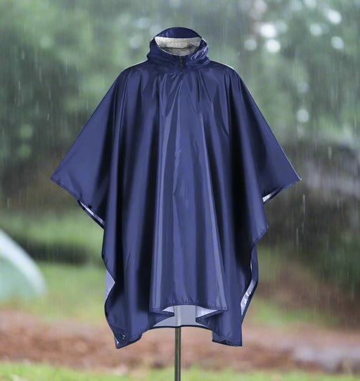 Danoz Outdoors - Blue Portable Outdoor Camping Poncho - Can be used as Raincoat, Tarp, Ground Cover (Polyester silver coated without pockets) - danozdirect