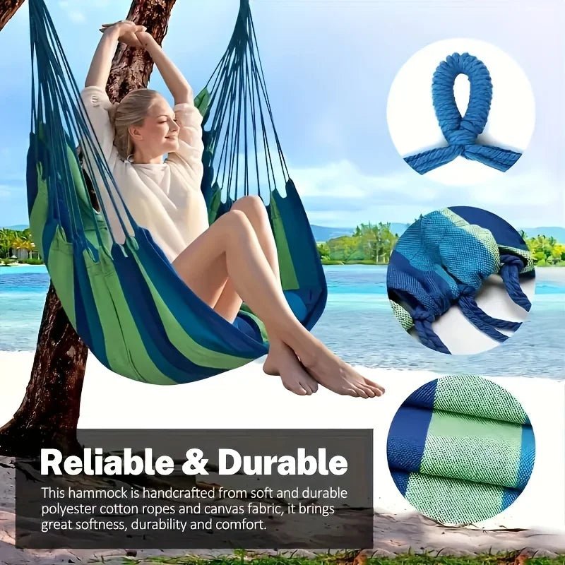 Danoz Outdoors - Canvas Hammock Chair. Whether you're lounging in the garden, patio, or at the campsite - danozdirect