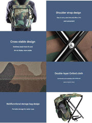 Danoz Outdoors - Folding Camo Backpack Stool - Portable Chair for Camping & Fishing - danozdirect
