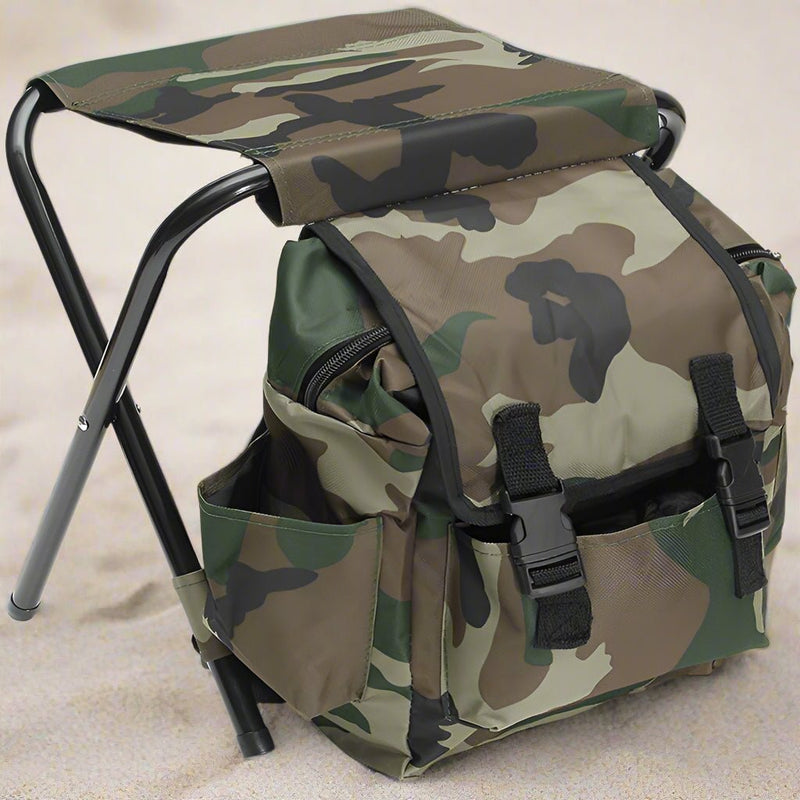 Danoz Outdoors - Folding Camo Backpack Stool - Portable Chair for Camping & Fishing - danozdirect
