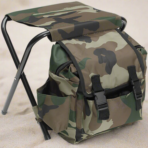 Danoz Outdoors - Folding Camo Backpack Stool - Portable Chair for Camping & Fishing - danozdirect