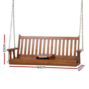 Danoz Outdoors - Gardeon Porch Outdoor Swing Chair Patio Furniture Wooden Bench 2 Seat Cup Holder - danozdirect
