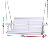 Danoz outdoors - Gardeon Porch Outdoor Swing Chair With Cup Holder Wooden Furniture 2 Seater - danozdirect