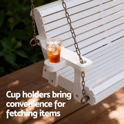 Danoz outdoors - Gardeon Porch Outdoor Swing Chair With Cup Holder Wooden Furniture 2 Seater - danozdirect