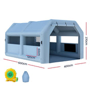 Danoz Outdoors - Giantz Inflatable Spray Booth 6X4M Car Paint Tent Filter System Blower - danozdirect