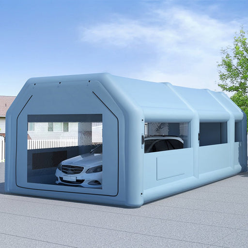 Danoz Outdoors - Giantz Inflatable Spray Booth 8.5X4.6M Car Paint Tent Filter System 2 Blowers - danozdirect