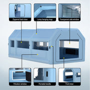Danoz Outdoors - Giantz Inflatable Spray Booth 8.5X4.6M Car Paint Tent Filter System 2 Blowers - danozdirect