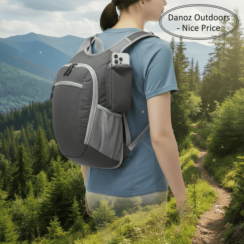 Danoz Outdoors - Grey Ultra - Lightweight Packable Backpack (10L) - Foldable Daypack for Travel, Hiking & Sports - danozdirect