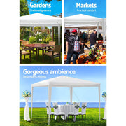 Danoz Outdoors - Instahut Gazebo 3x3m Beach, Wedding Party Marquee Tent Outdoor Event Camping Canopy Shade White - Incl. Delivery - danozdirect