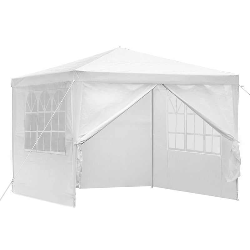 Danoz Outdoors ⛺ Instahut Gazebo 3x3m Marquee Wedding Party Tent Outdoor Camping Side Wall Canopy Window Panel White - danozdirect